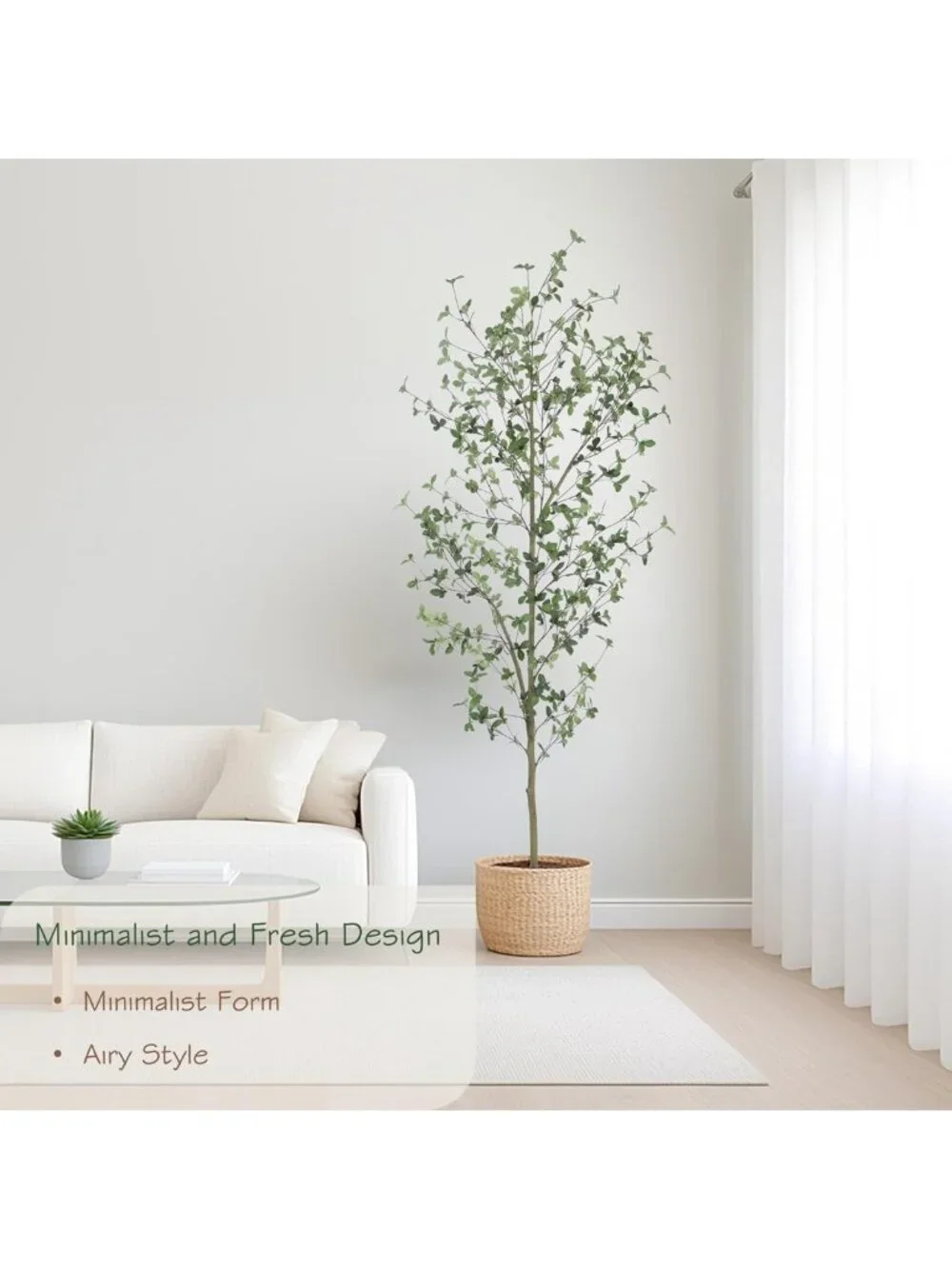 7ft Faux Quince Leaf Tree - Lifelike Indoor/Outdoor Decor for Home & Garden